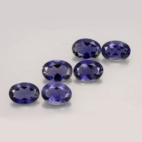 Pedras preciosas de iolita azul natural de  ct, corte oval, VS