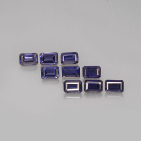 Pedras preciosas de iolita azul natural de  ct, corte esmeralda, VS