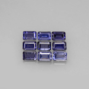 Pedras preciosas de iolita azul natural de  ct, corte esmeralda, VVS-VS