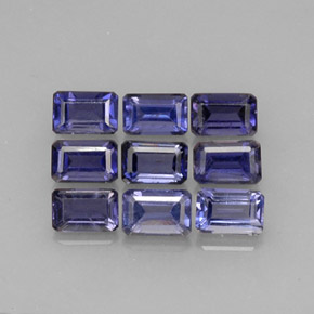 Pedras preciosas de iolita azul natural de  ct, corte esmeralda, VVS-VS
