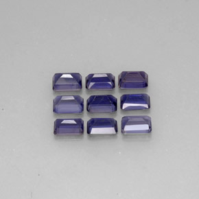 Pedras preciosas de iolita azul natural de  ct, corte esmeralda, VVS-VS