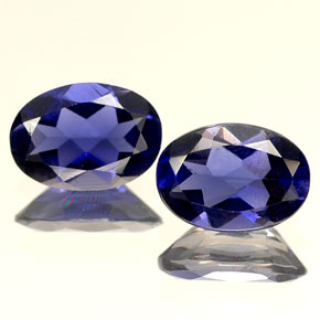 Pedras preciosas de iolita azul natural de  ct, corte oval, VS