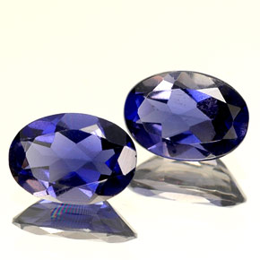 Pedras preciosas de iolita azul natural de  ct, corte oval, VS