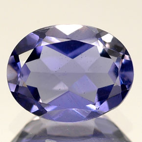 Iolita azul natural 1,59ct, corte oval, VS