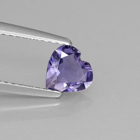 Iolita azul natural 0,48ct, formato de coração, VS