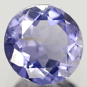 Iolita azul natural 0,36ct, corte redondo, VS