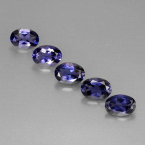 Pedras preciosas de iolita azul natural de  ct, corte oval, VS