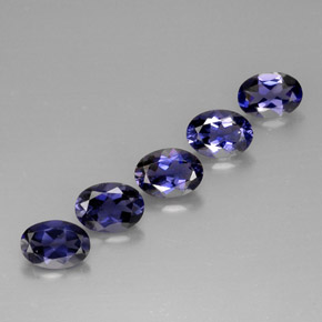 Pedras preciosas de iolita azul natural de  ct, corte oval, VS