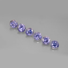 Pedras preciosas de iolita violeta natural de  ct, corte redondo, VS
