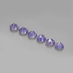 Pedras preciosas de iolita violeta natural de  ct, corte redondo, VS