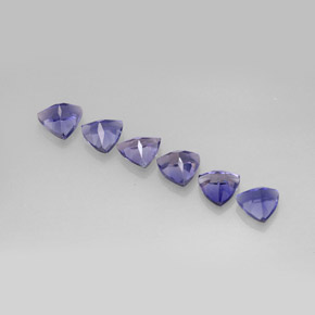Pedras preciosas de iolita azul violeta natural de  ct, trillion, VS