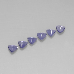 Pedras preciosas de iolita azul natural de  ct, trillion, VVS