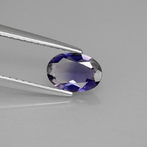 Iolita violeta natural 0,48ct, corte oval, VS