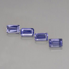 Pedras preciosas de iolita azul natural de  ct, corte esmeralda, VS
