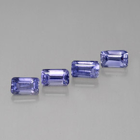 Pedras preciosas de iolita azul natural de  ct, corte esmeralda, VS