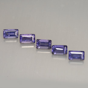 Pedras preciosas de iolita violeta natural de  ct, corte esmeralda, VVS-VS