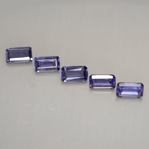 Pedras preciosas de iolita violeta natural de  ct, corte esmeralda, VVS-VS