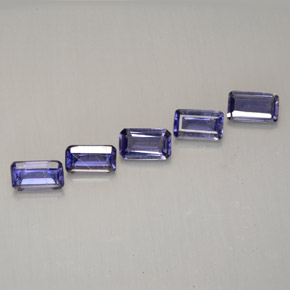 Pedras preciosas de iolita violeta natural de  ct, corte esmeralda, VVS-VS