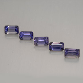Pedras preciosas de iolita violeta natural de  ct, corte esmeralda, VVS-VS