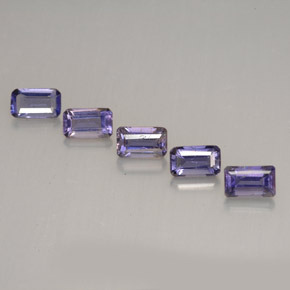 Pedras preciosas de iolita violeta natural de 1,34 ct, corte esmeralda, VVS-VS