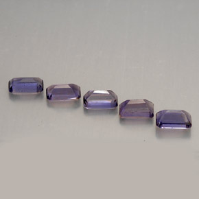 Pedras preciosas de iolita violeta natural de 1,34 ct, corte esmeralda, VVS-VS