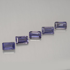 Pedras preciosas de iolita violeta natural de  ct, corte esmeralda, VVS-VS