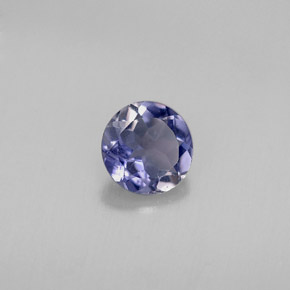 Iolita azul violeta natural 0,39ct, corte redondo, VS