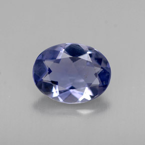 Iolita azul natural 0,83ct, corte oval, VVS-VS