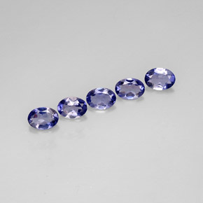 Pedras preciosas de iolita azul natural de  ct, corte oval, VVS-VS