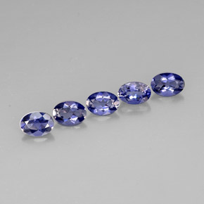 Pedras preciosas de iolita azul natural de  ct, corte oval, VS
