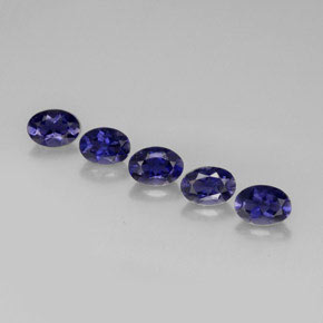 Pedras preciosas de iolita azul natural de  ct, corte oval, VS