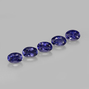Pedras preciosas de iolita azul natural de  ct, corte oval, VS