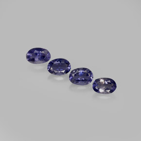 Pedras preciosas de iolita azul natural de  ct, corte oval, VVS-VS
