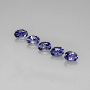 Pedras preciosas de iolita azul natural de  ct, corte oval, VS
