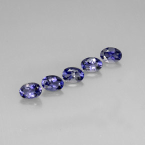 Pedras preciosas de iolita azul natural de  ct, corte oval, VS