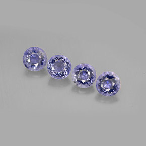 Pedras preciosas de iolita azul natural de  ct, corte redondo, VVS-VS