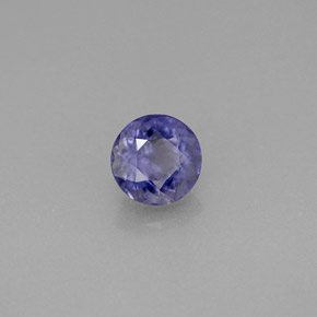 Iolita azul natural 0,61ct, corte redondo, VS