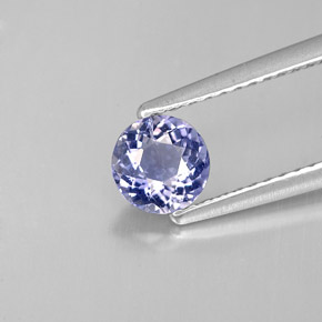 Iolita azul natural 0,48ct, corte redondo, VS