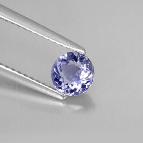 Iolita azul natural 0,48ct, corte redondo, VS