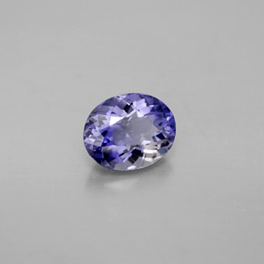 Iolita azul natural 0,67ct, corte oval, VVS