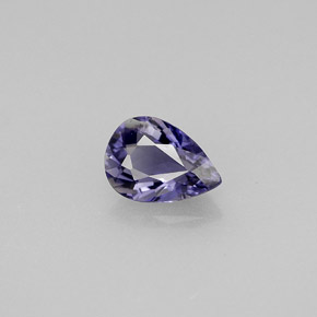 Iolita violeta natural 0,61ct, formato de pêra, VS