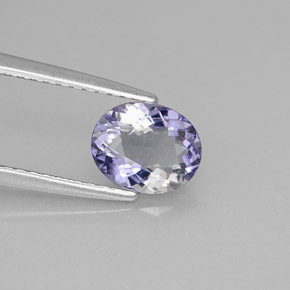 Iolita violeta natural 0,89ct, corte oval, VS