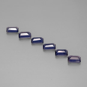 Pedras preciosas de iolita azul natural de  ct, corte esmeralda, VS