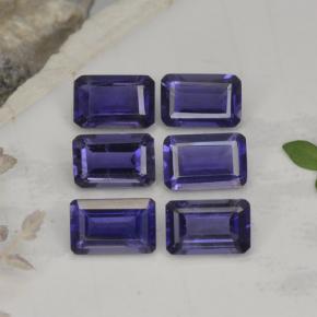 Pedras preciosas de iolita azul natural de 2,88 ct, corte esmeralda, VS