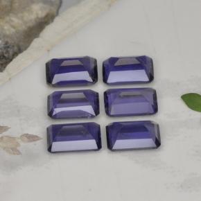 Pedras preciosas de iolita azul natural de 2,88 ct, corte esmeralda, VS