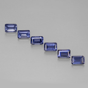 Pedras preciosas de iolita azul natural de  ct, corte esmeralda, VS