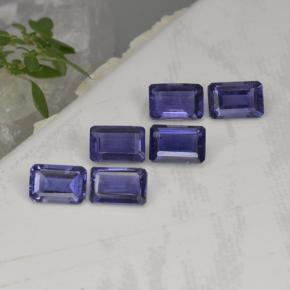 Pedras preciosas de iolita azul natural de 3,20 ct, corte esmeralda, VS