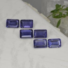 Pedras preciosas de iolita azul natural de 3,20 ct, corte esmeralda, VS