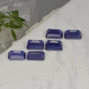 Pedras preciosas de iolita azul natural de 3,20 ct, corte esmeralda, VS
