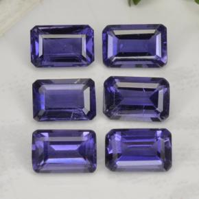 Pedras preciosas de iolita azul natural de 2,97 ct, corte esmeralda, VS